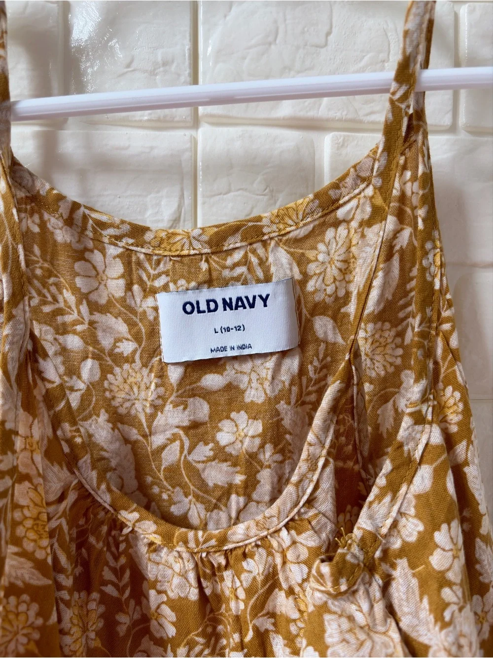 Old Navy Mustard Floral Spaghetti-Strap Dress